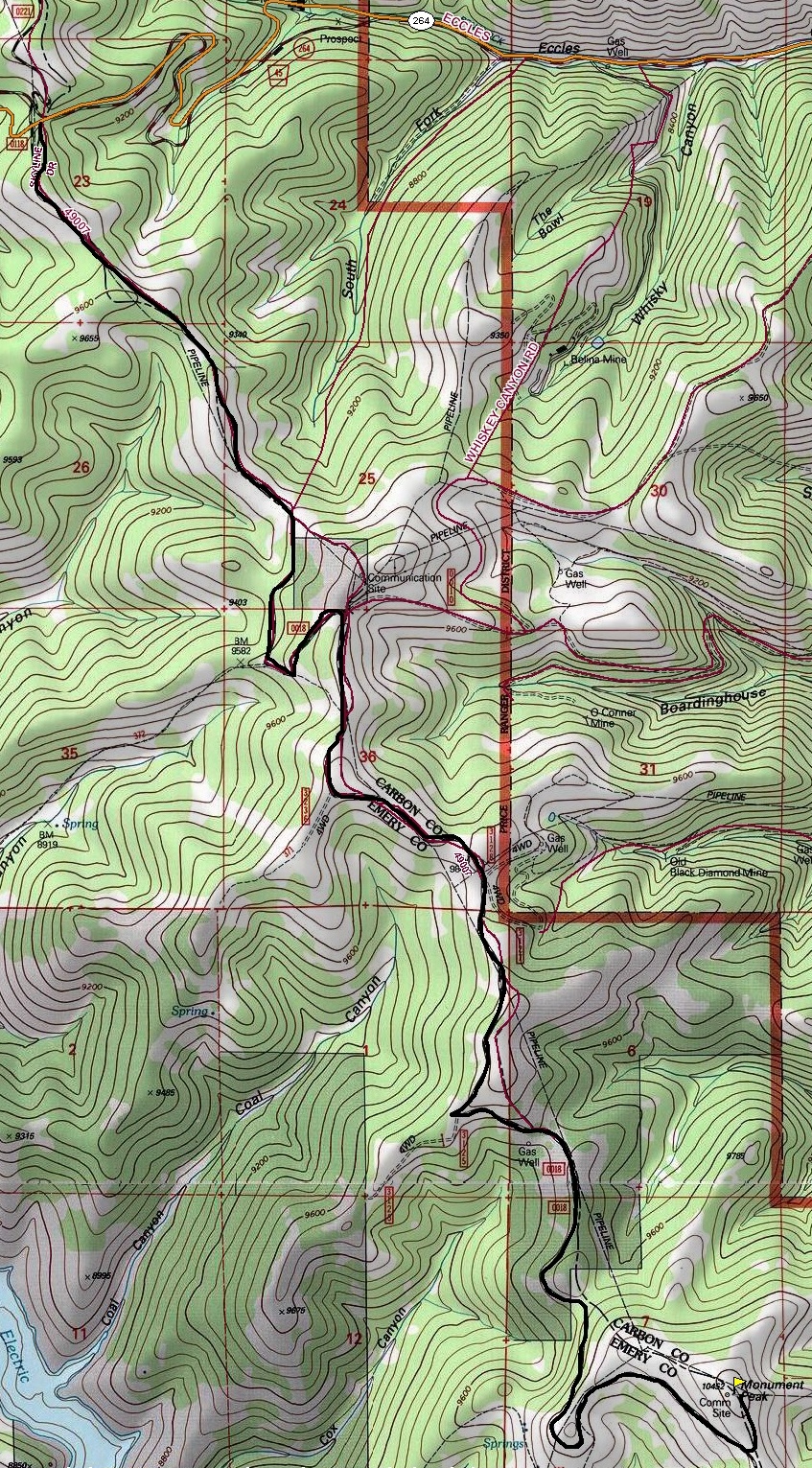 Monument Peak Utah Map