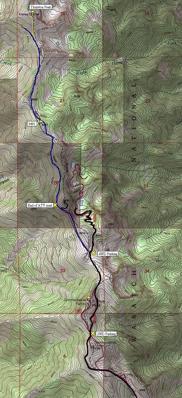Map of Frances to Thurston Peak