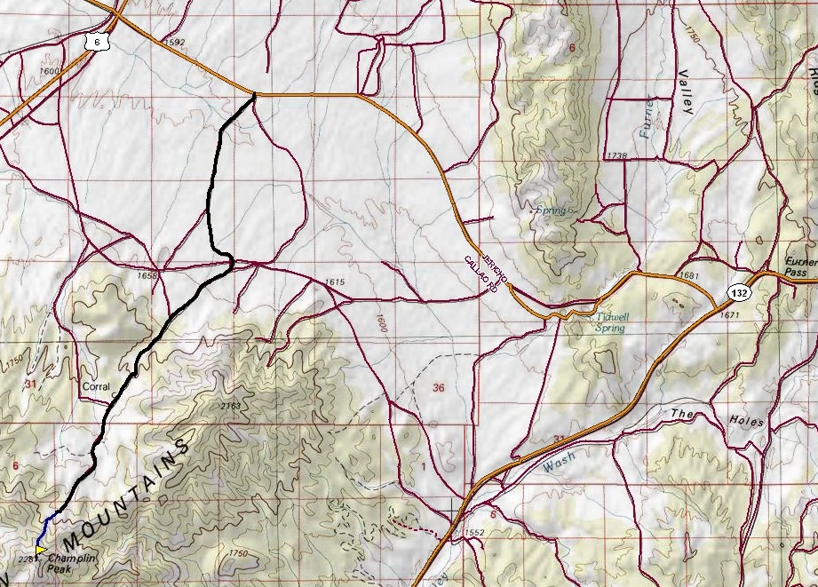Champlin Peak area map