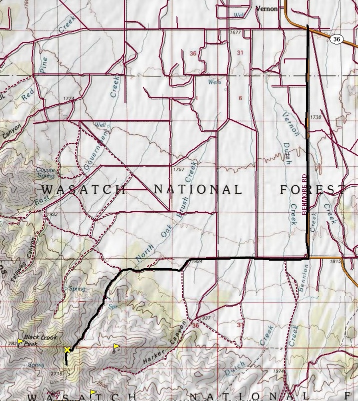 Black Crook Peak map