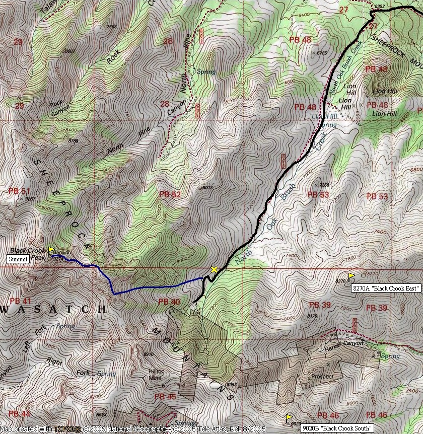 Black Crook Peak map