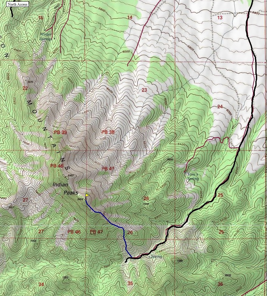 Indian Peaks hiking map