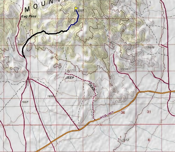 Keg Mountain Approach Map