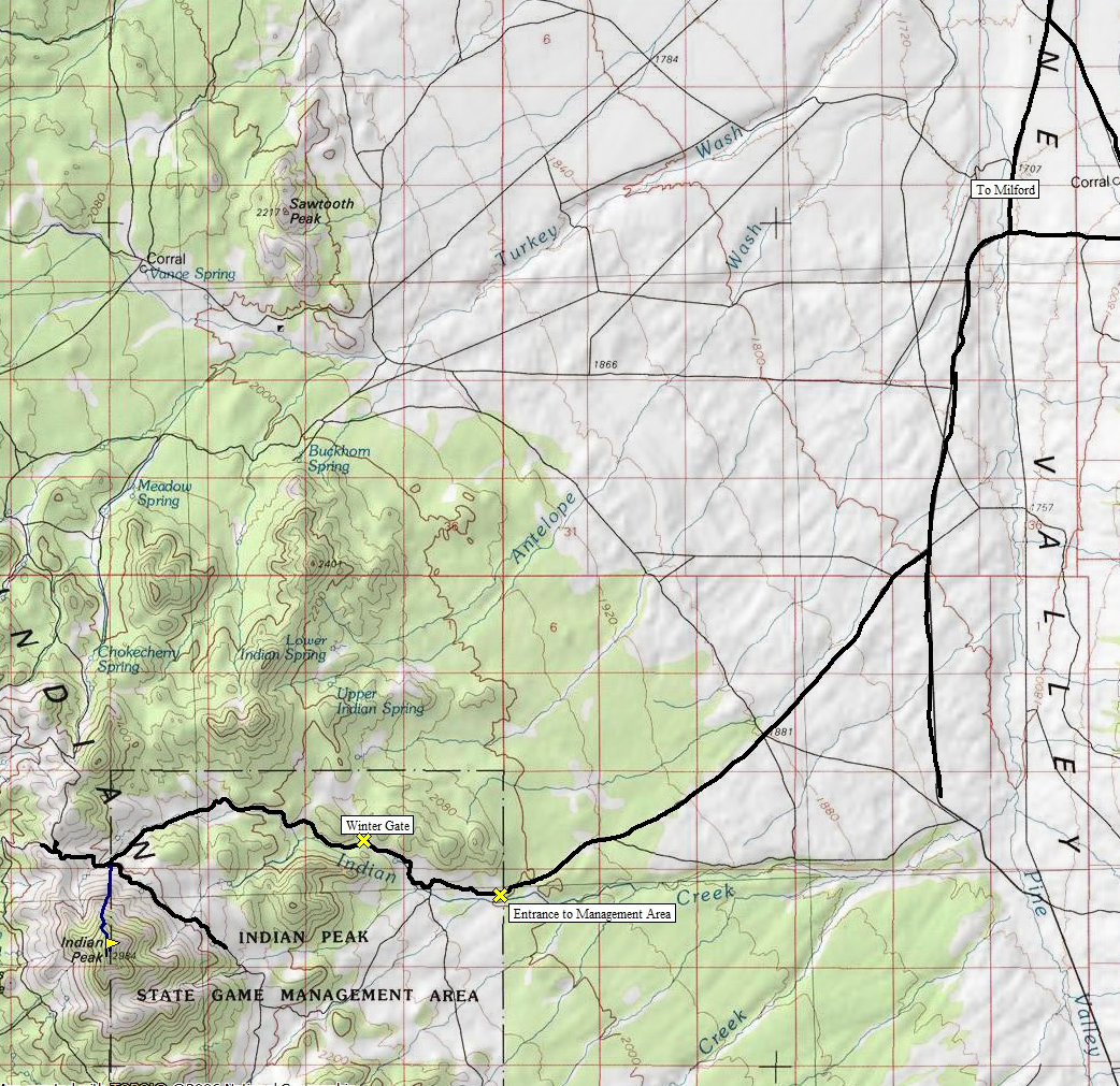 Indian Peak access map