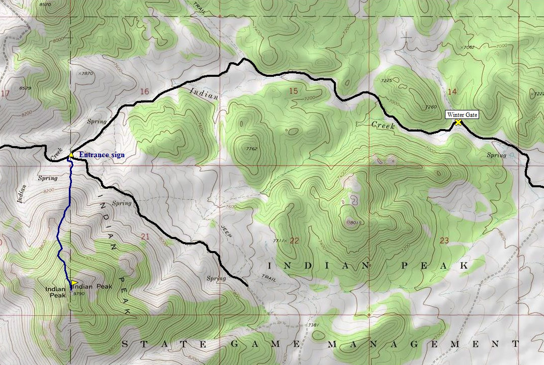 Indian Peak map
