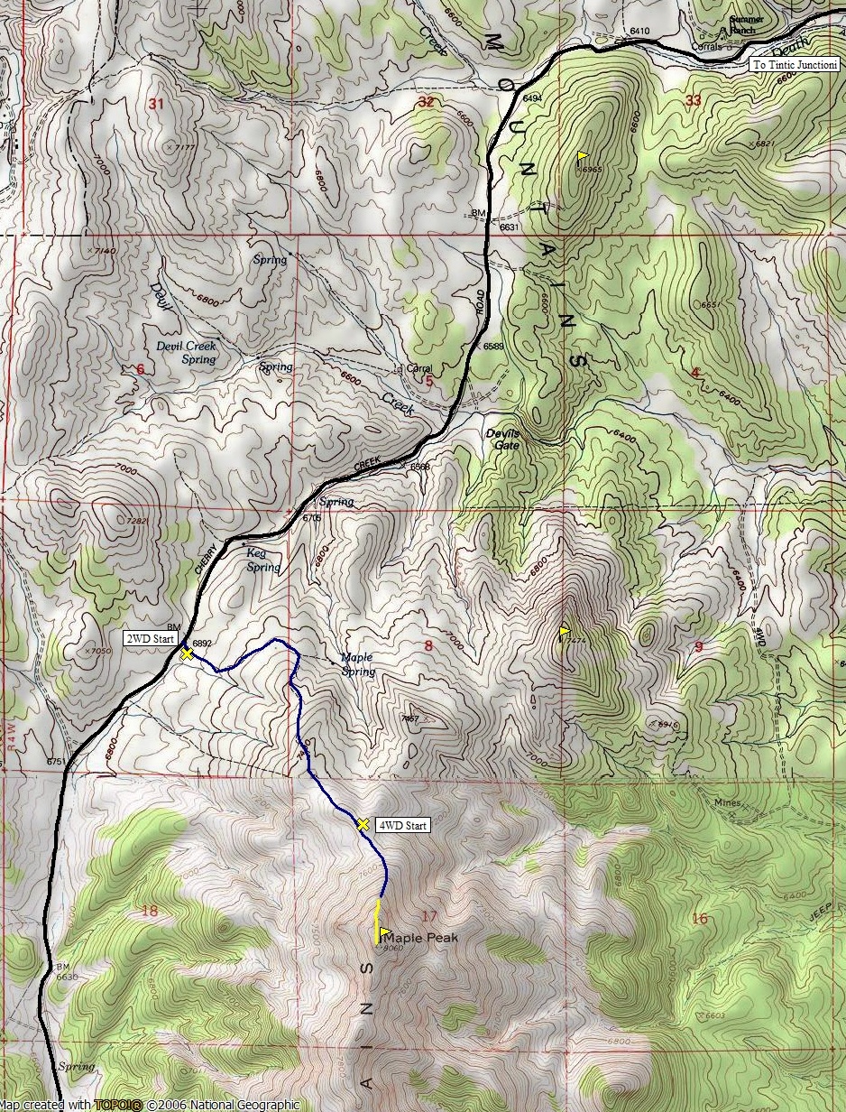 Maple Peak map