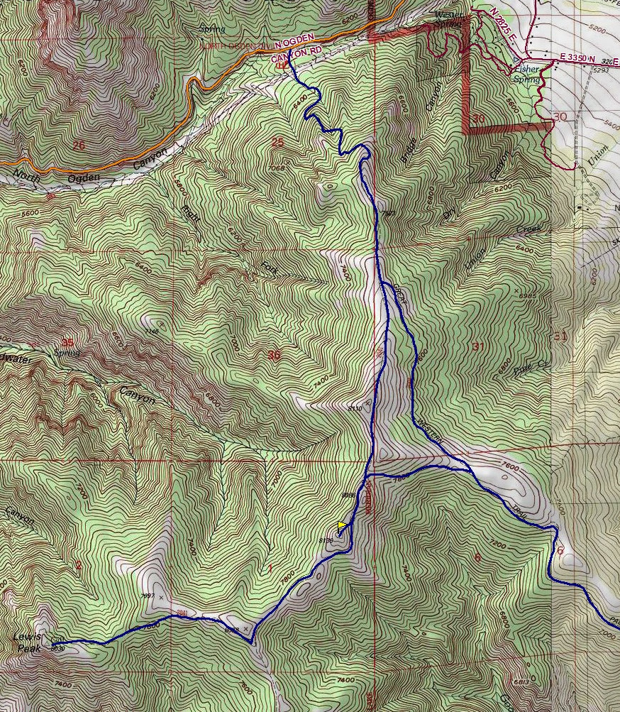 Lewis Peak Map