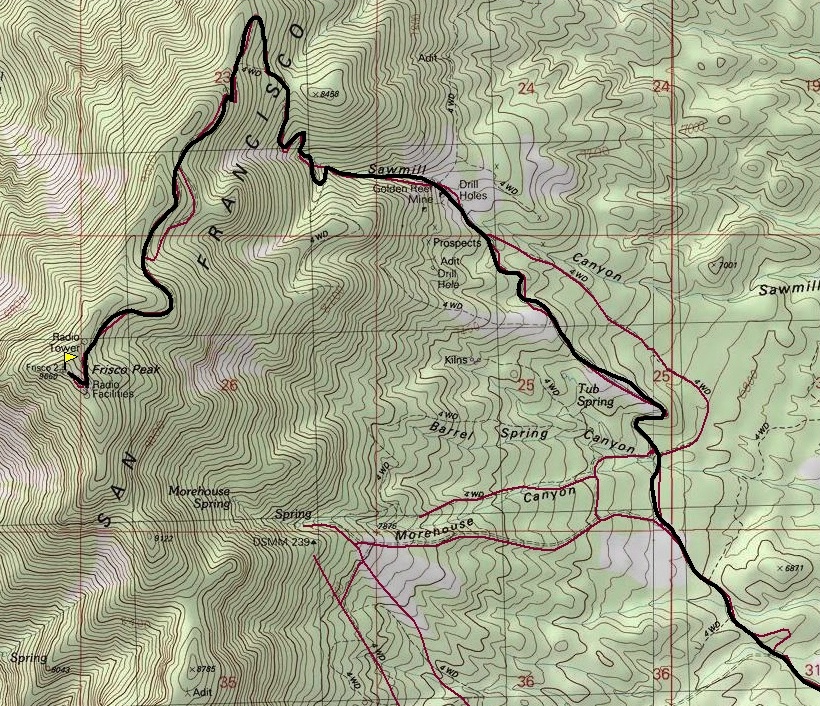 Frisco Peak Map