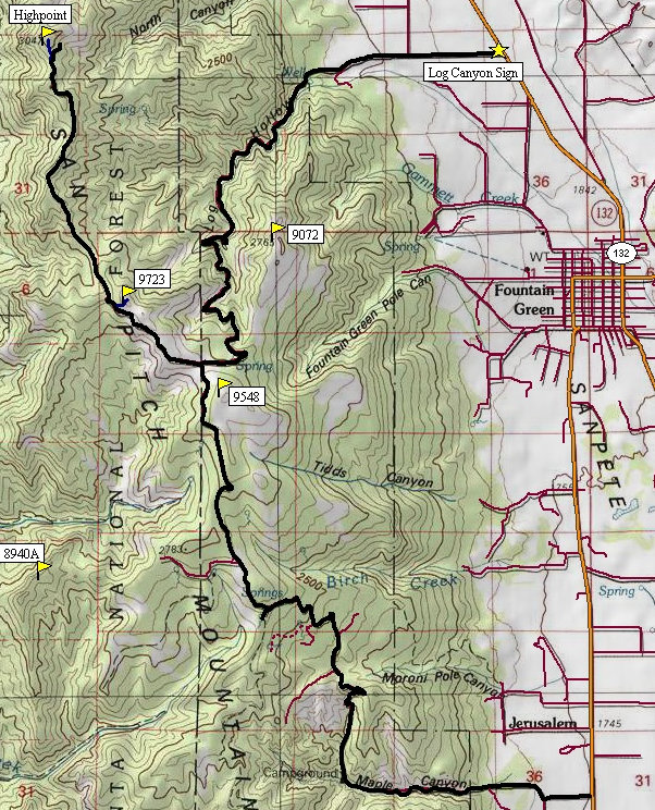 San Pitch Mountains Map