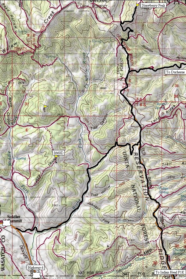 Strawberry Peak map