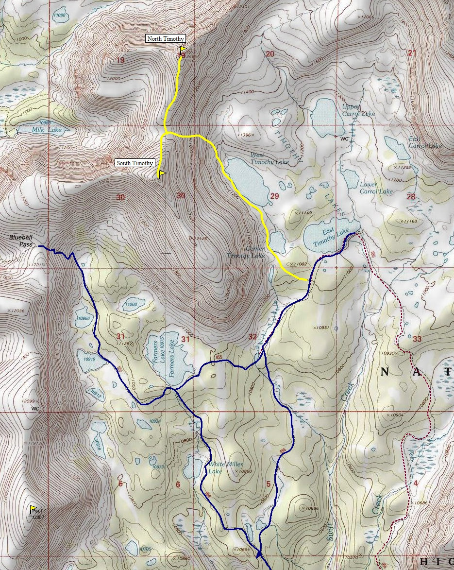 Timothy Lakes Map