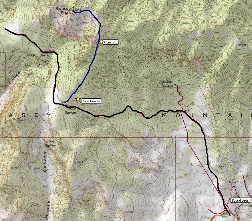 Swasey Peak Map