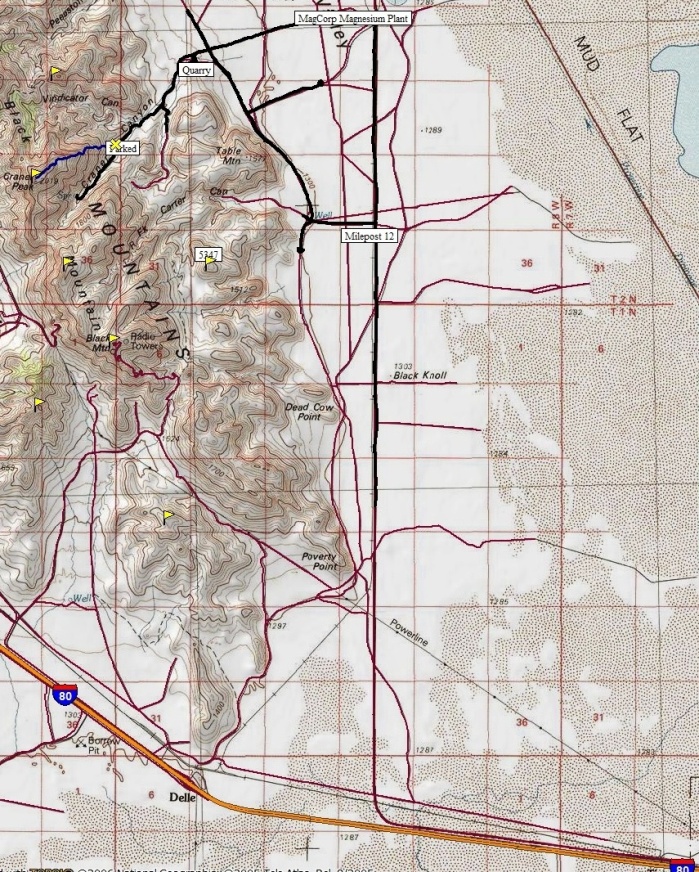 Craner Peak access map