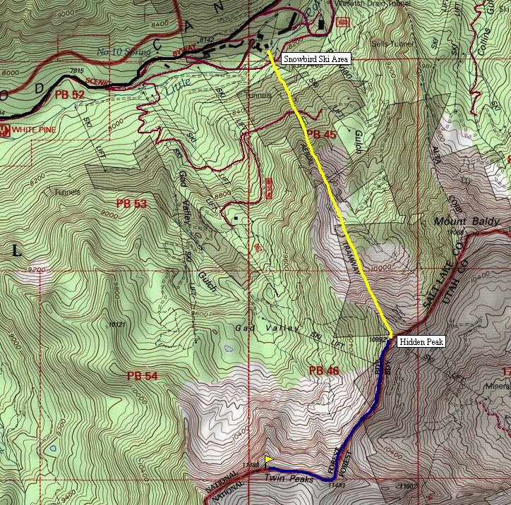 American Fork Twin Peaks Map
