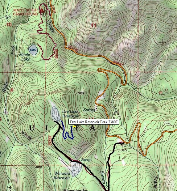 Dry Lake Reservoir Map
