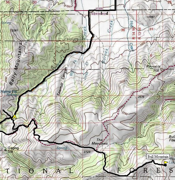 bull mountain map