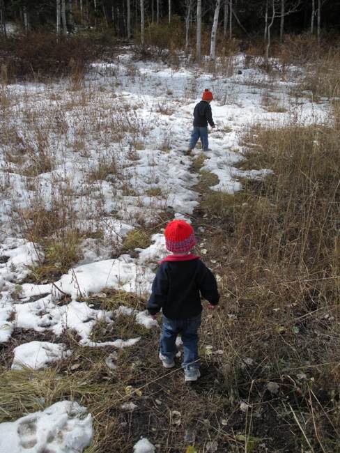 Kids on Dry Mountain Trail