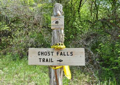 Ghost Falls Trail sign