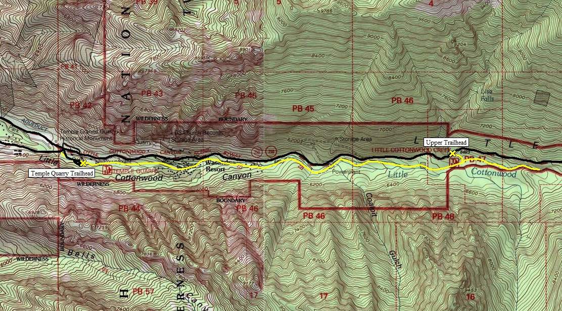 Little Cottonwood Trail Map