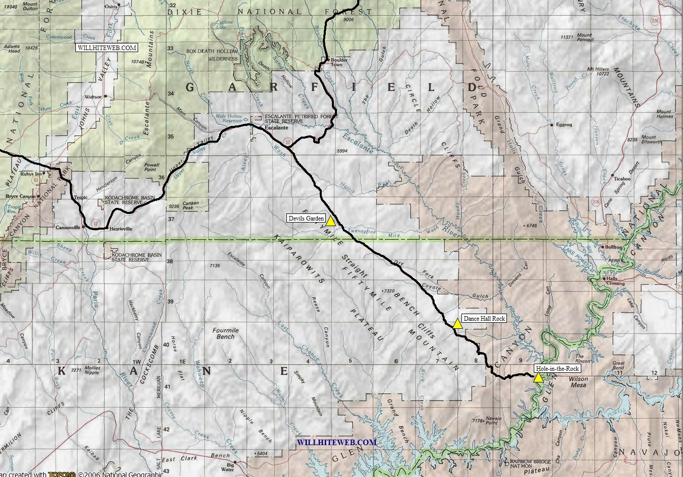 Hole-in-the-Rock Road Map