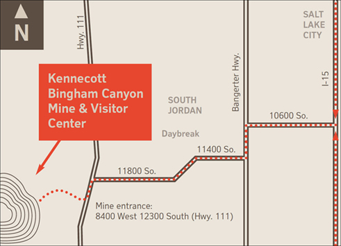 Kennecott Mine access map