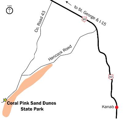 coral pink sand dune map