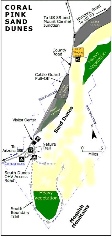 coral pink sand dunes map