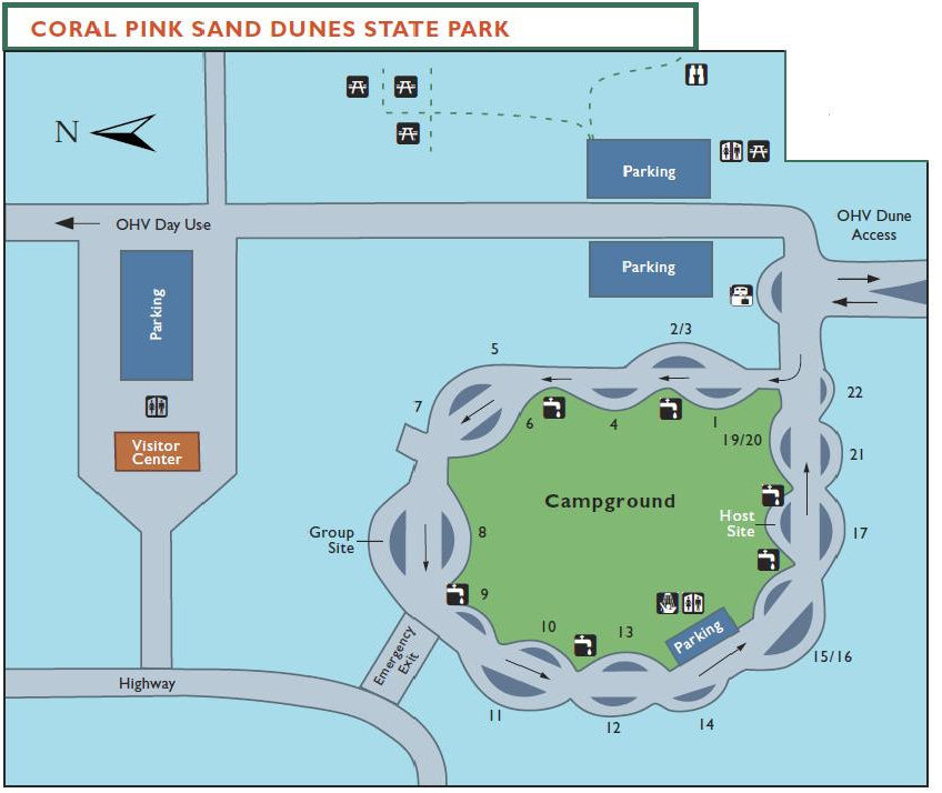 coral pink campsite map