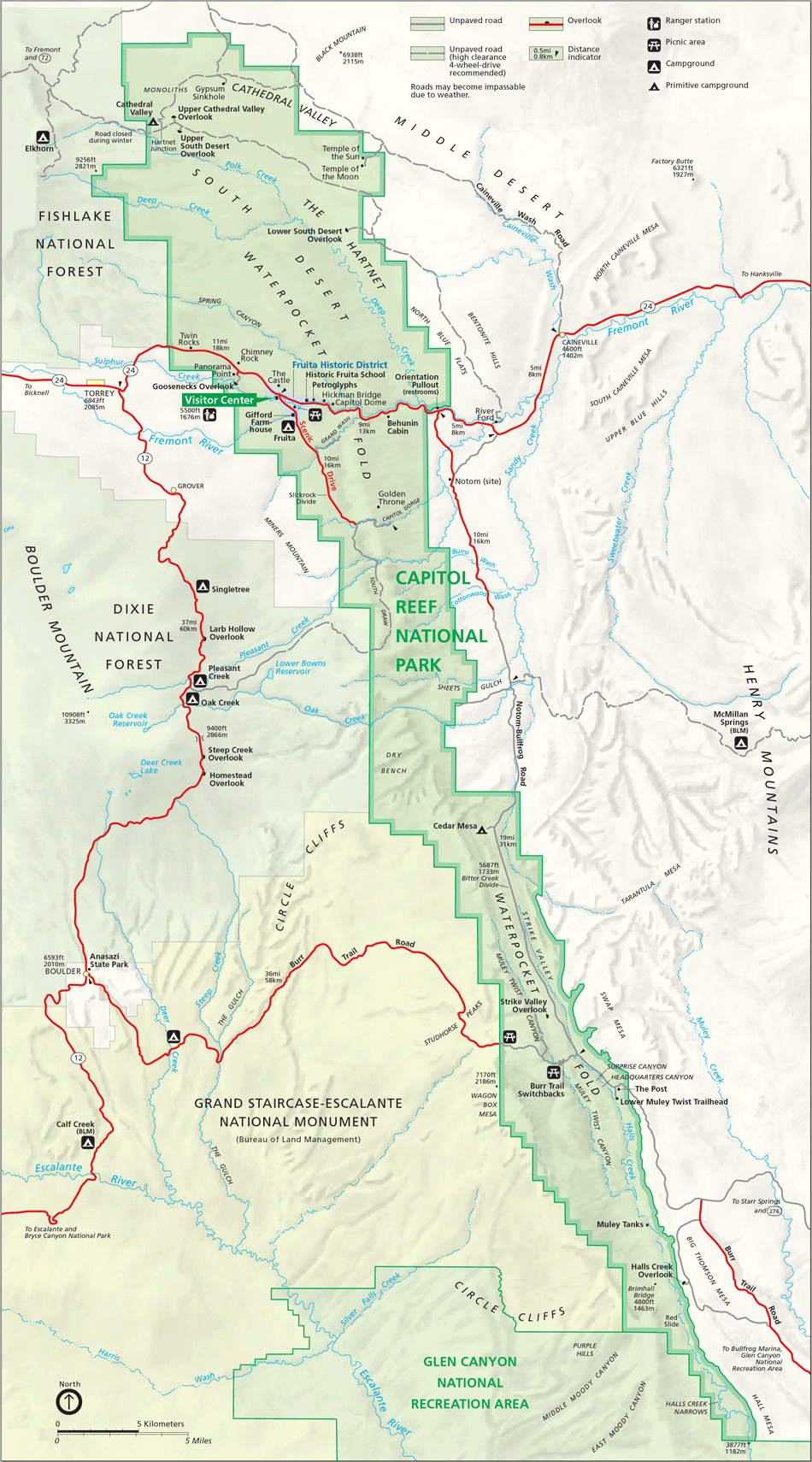 Capitol Reef National Park Map