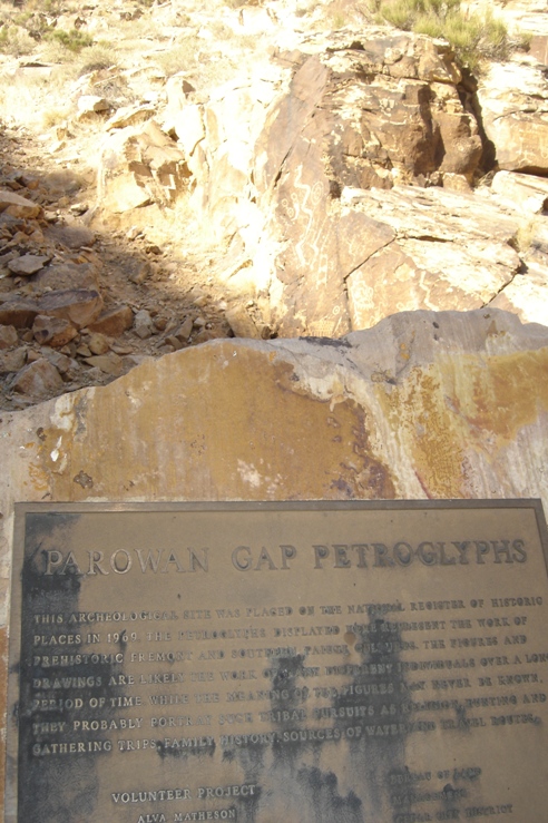 Parowan Gap sign