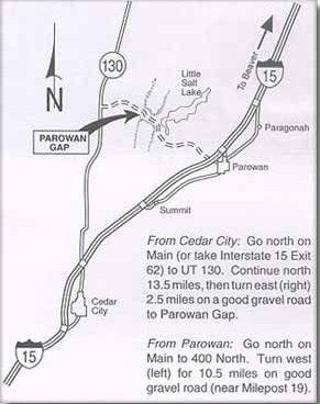 Parowan Gap map