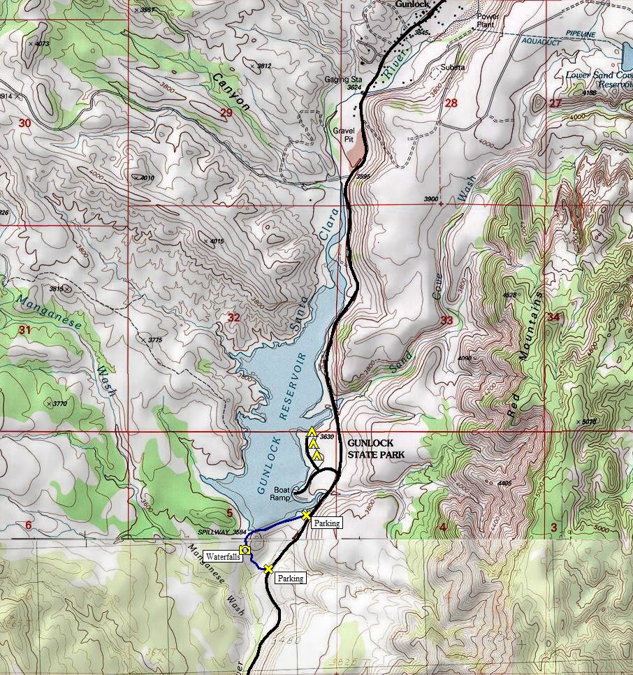 Gunlock Reservoir Map