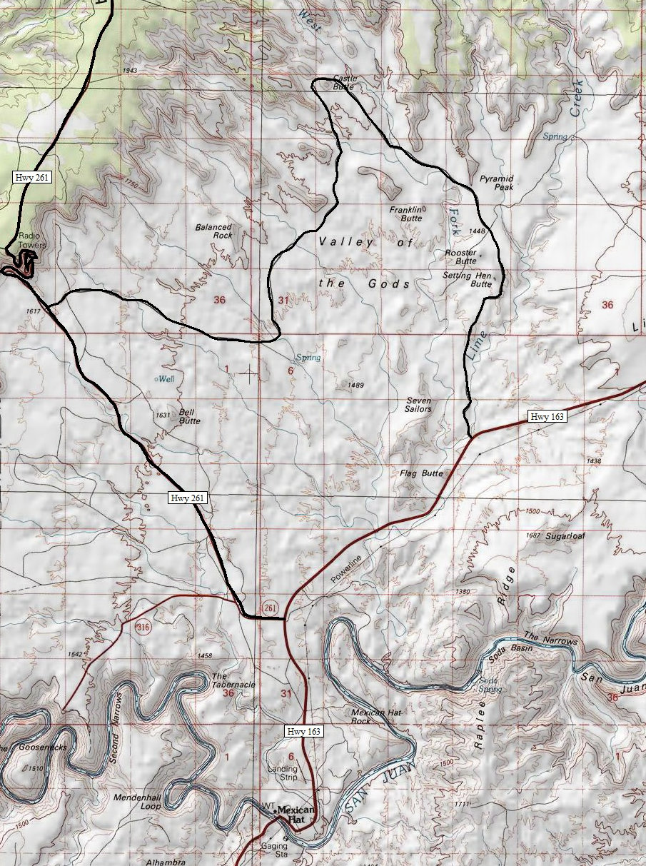 Valley of the Gods Map