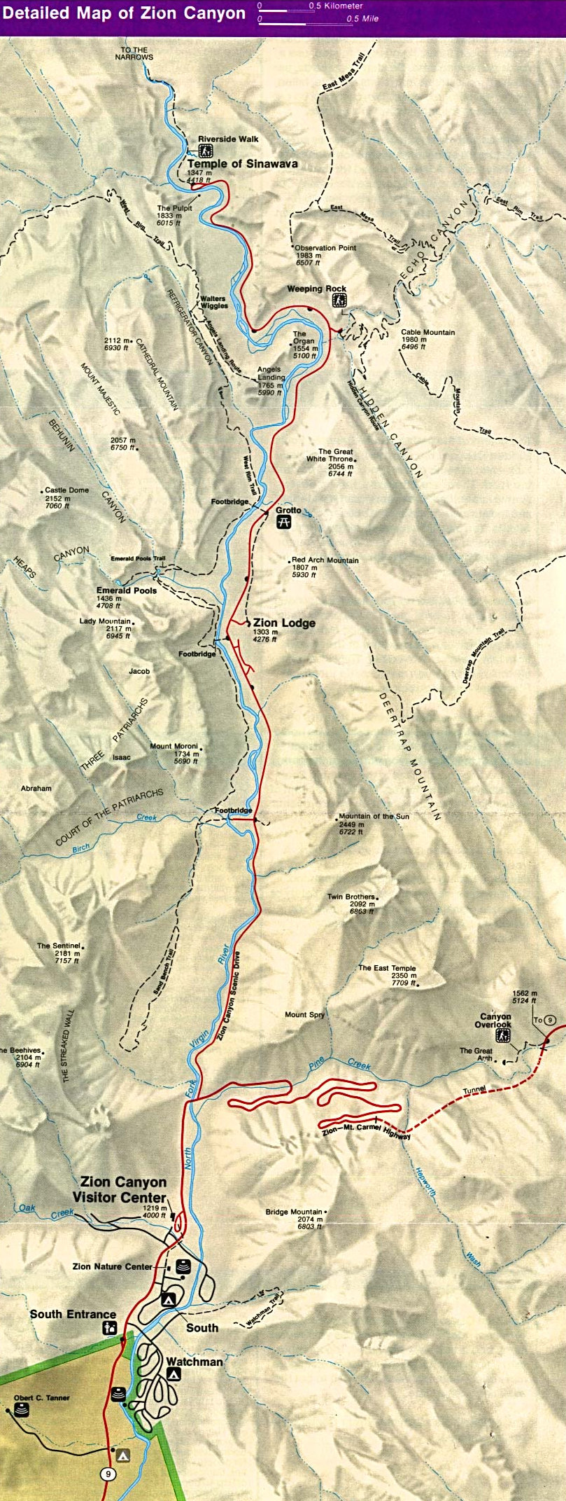 Zion Natonal Park Map