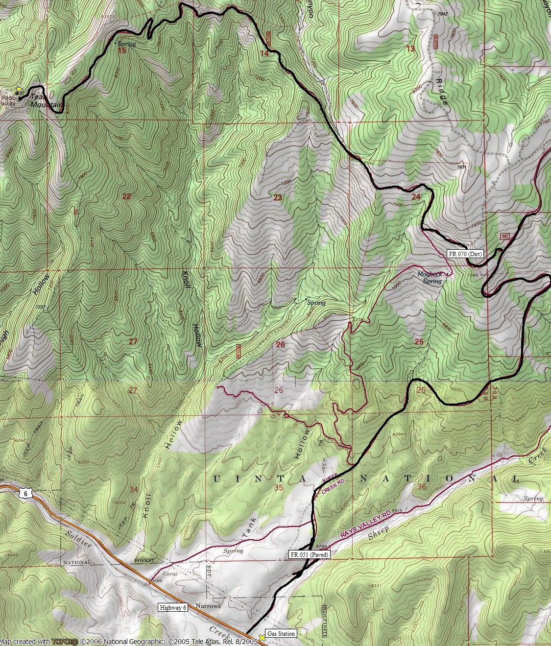 Teat Mountain Map