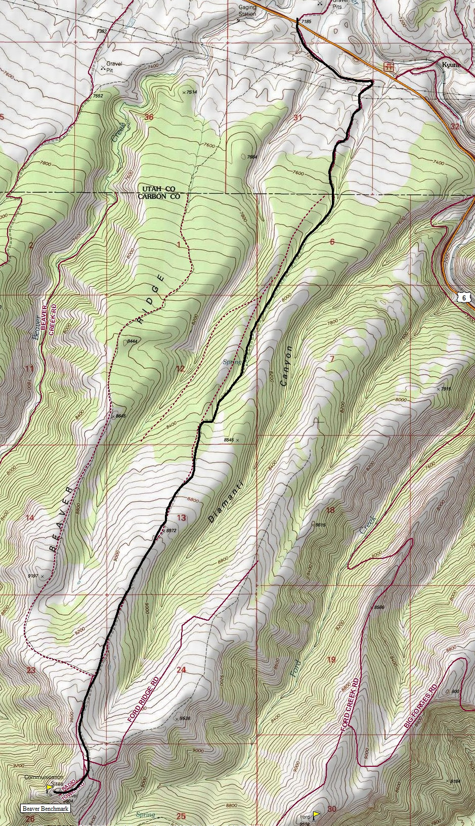 Beaver Benchmark map