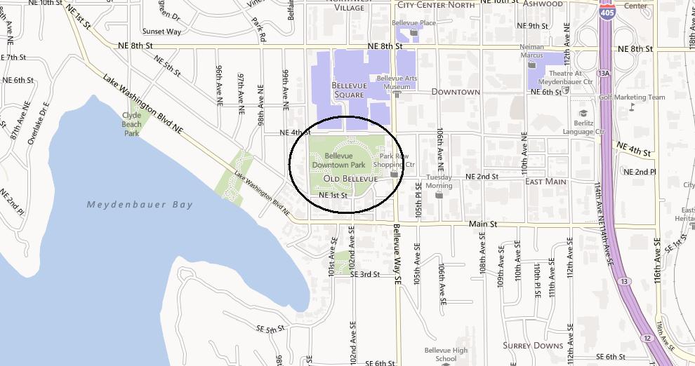 downtown bellevue map