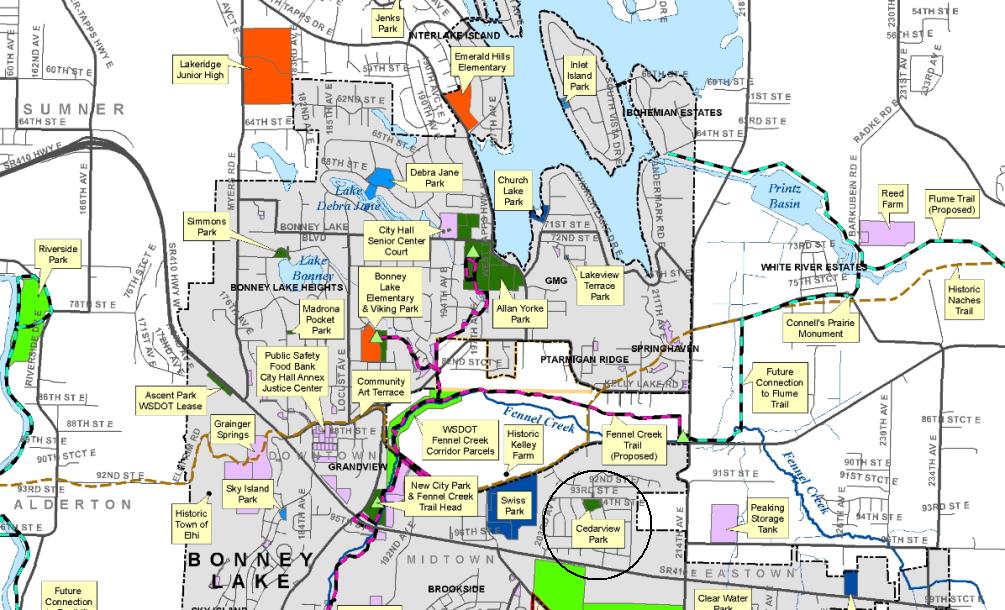 cedarview park map bonney lake