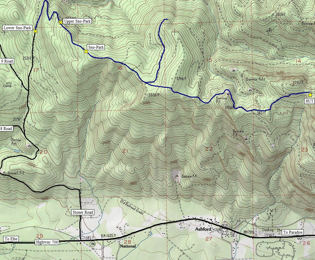 Cooper Creek Hut Map