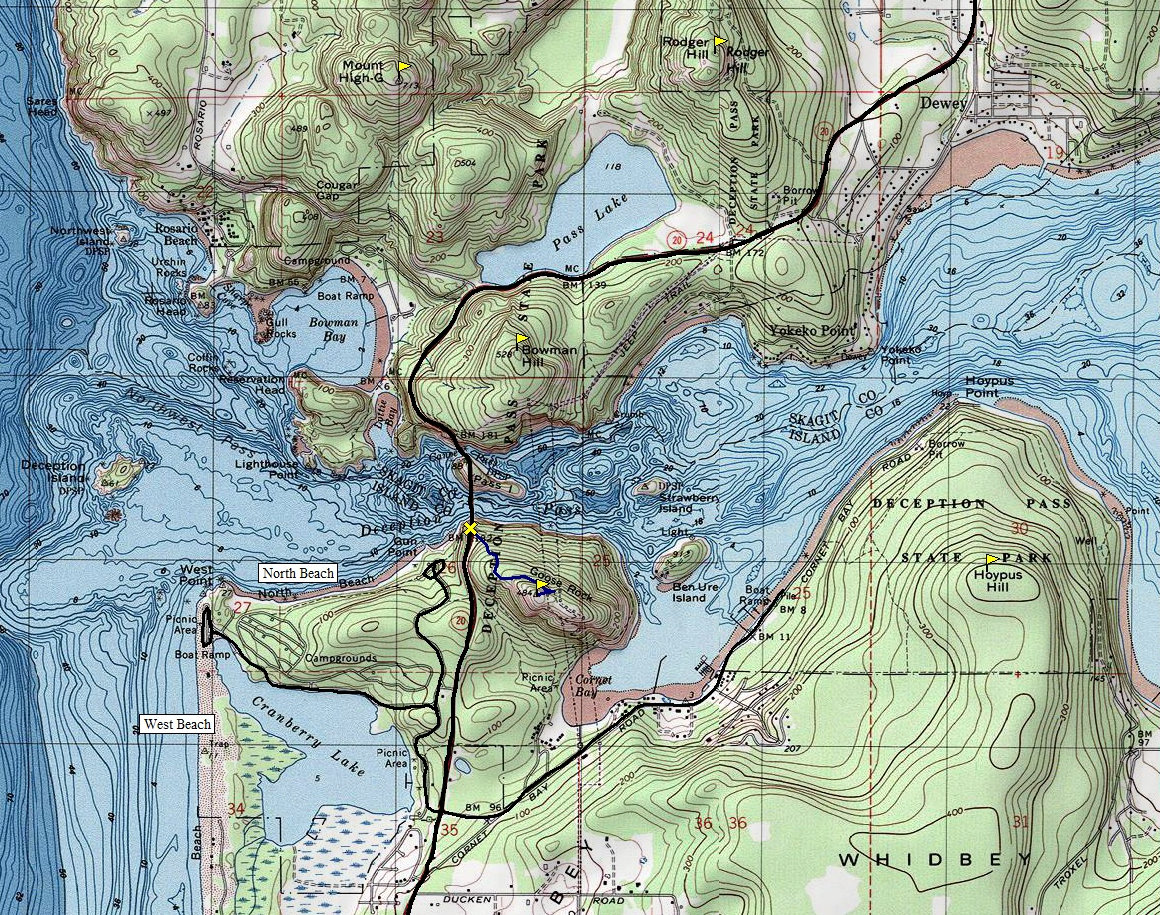 deception pass state park topo map