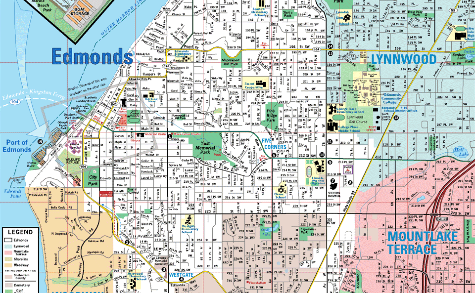 Edmonds Tourist Map