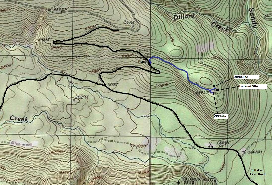 dillard point lookout map