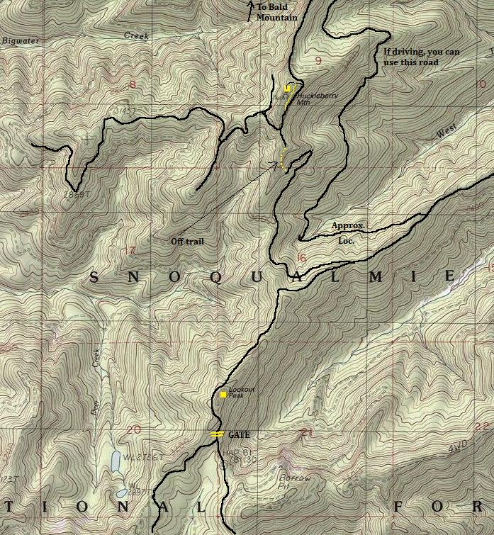 Huckleberry Lookout map