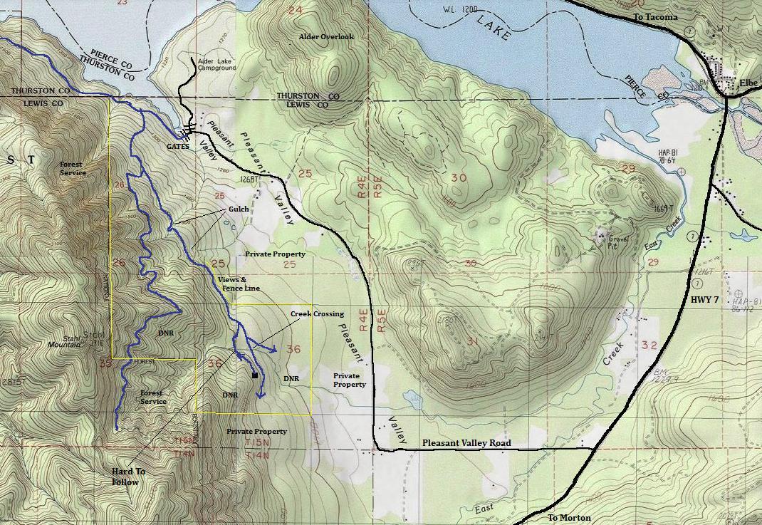 pleasant valley lookout map