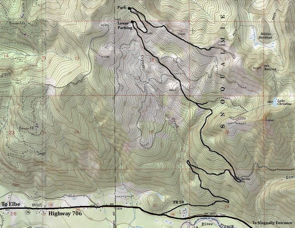 Puyallup Ridge access Map