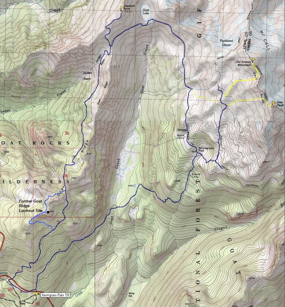 snowgrass flat goat rocks map