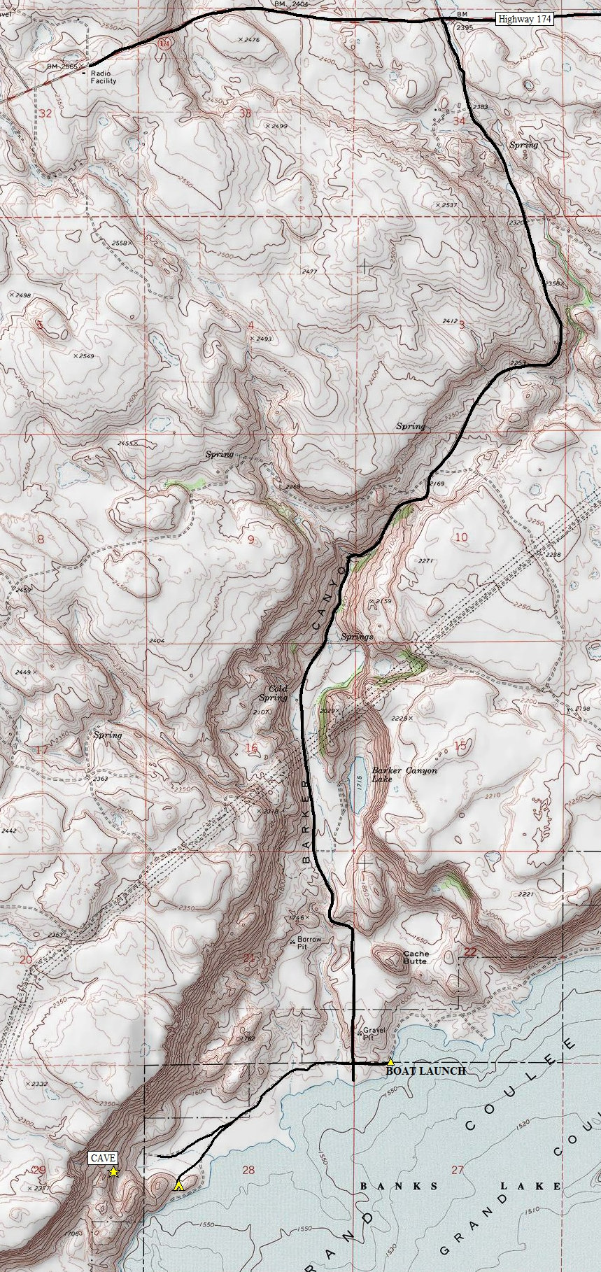 Giant Arch Cave Map