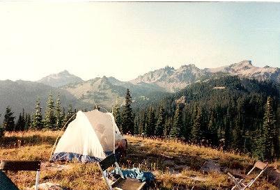 Camping on PCT south of Goat Rocks