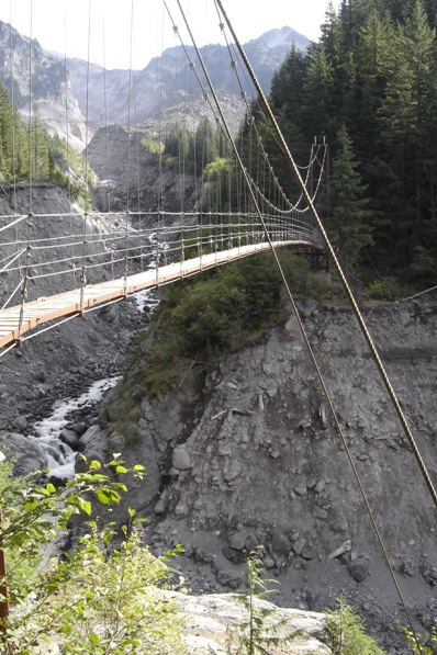 Suspension Bridge over Tahoma Creek