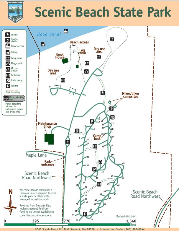 scenic beach state park map